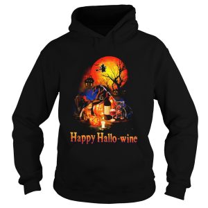 HAPPY HALLOWINE CAT PUMPKIN SUNSET HALLOWEEN shirt