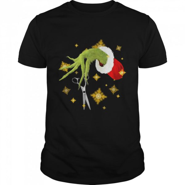 Hair Dresser Christmas Hand Grinch Sweater T-shirt