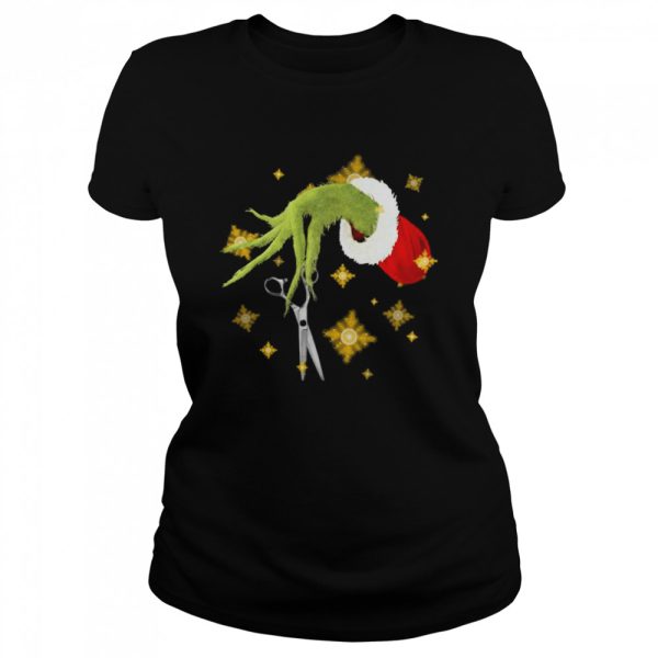 Hair Dresser Christmas Hand Grinch Sweater T-shirt