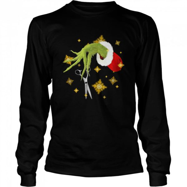 Hair Dresser Christmas Hand Grinch Sweater T-shirt