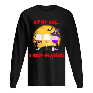 Halloween At My Age I Need Glasses Wine Lover Gift T-Shirt
