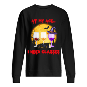 Halloween At My Age I Need Glasses Wine Lover Gift T-Shirt