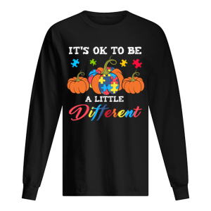 Halloween Autism Pumpkin It’s OK to be a little different T-Shirt