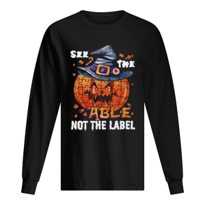Halloween Autism awareness pumpkin See the able not the label shirt