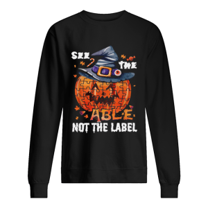 Halloween Autism awareness pumpkin See the able not the label shirt