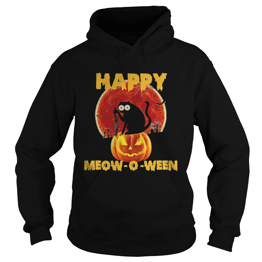 Halloween Black Cat Hold Knife Happy Meowoween shirt Halloween Black Cat Hold Knife Happy Meowoween shirt