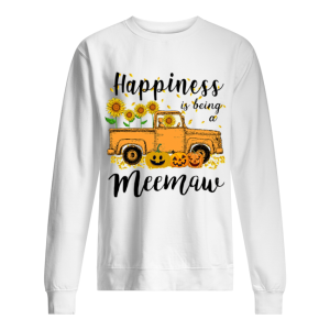 Halloween Car Pumpkin Happiness Is Being A Meemaw T-Shirt