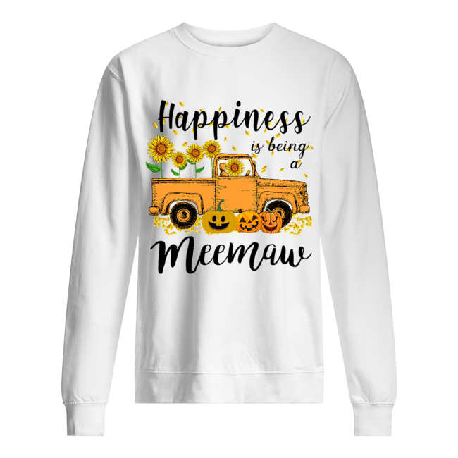 Halloween Car Pumpkin Happiness Is Being A Meemaw T-Shirt Halloween Car Pumpkin Happiness Is Being A Meemaw T-Shirt