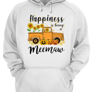 Halloween Car Pumpkin Happiness Is Being A Meemaw T Shirt 3