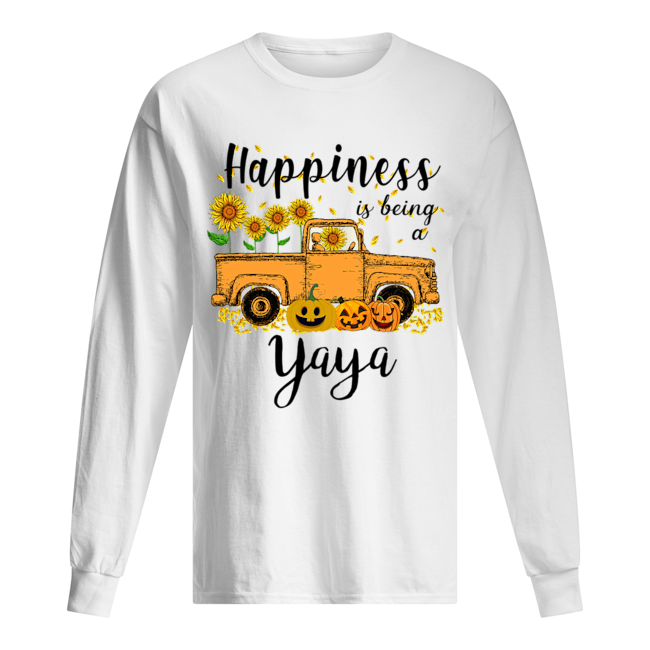 Halloween Car Pumpkin Happiness Is Being A Yaya T-Shirt Halloween Car Pumpkin Happiness Is Being A Yaya T-Shirt