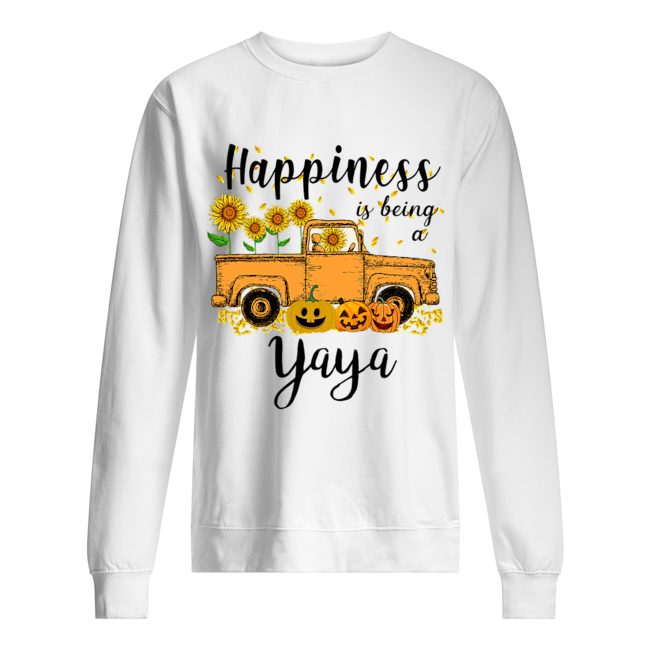 Halloween Car Pumpkin Happiness Is Being A Yaya T-Shirt Halloween Car Pumpkin Happiness Is Being A Yaya T-Shirt