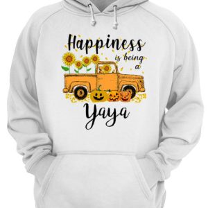 Halloween Car Pumpkin Happiness Is Being A Yaya T Shirt 3