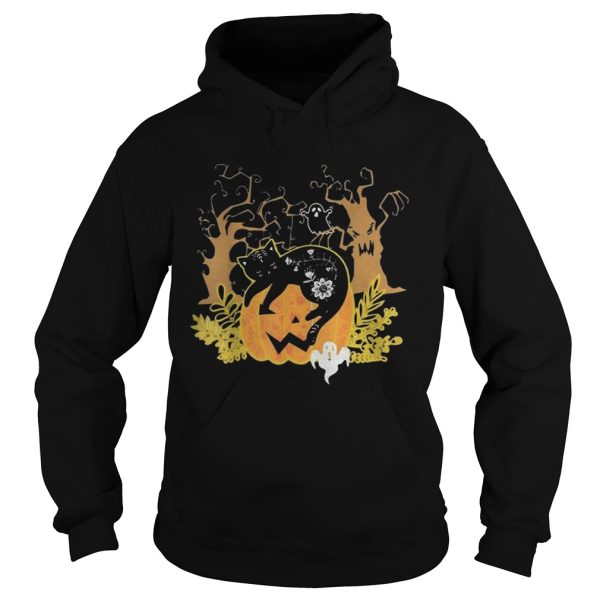 Halloween Costume Cat Pumpkin Black Cat Halloween Tee Shirt