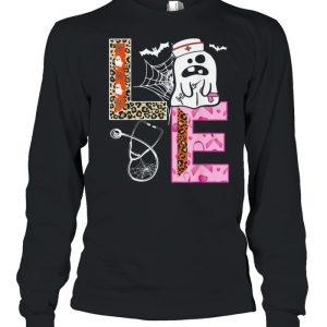 Halloween Costume Leopard Love Boo Nurse Spooky shirt