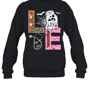 Halloween Costume Leopard Love Boo Nurse Spooky shirt