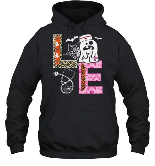 Halloween Costume Leopard Love Boo Nurse Spooky shirt