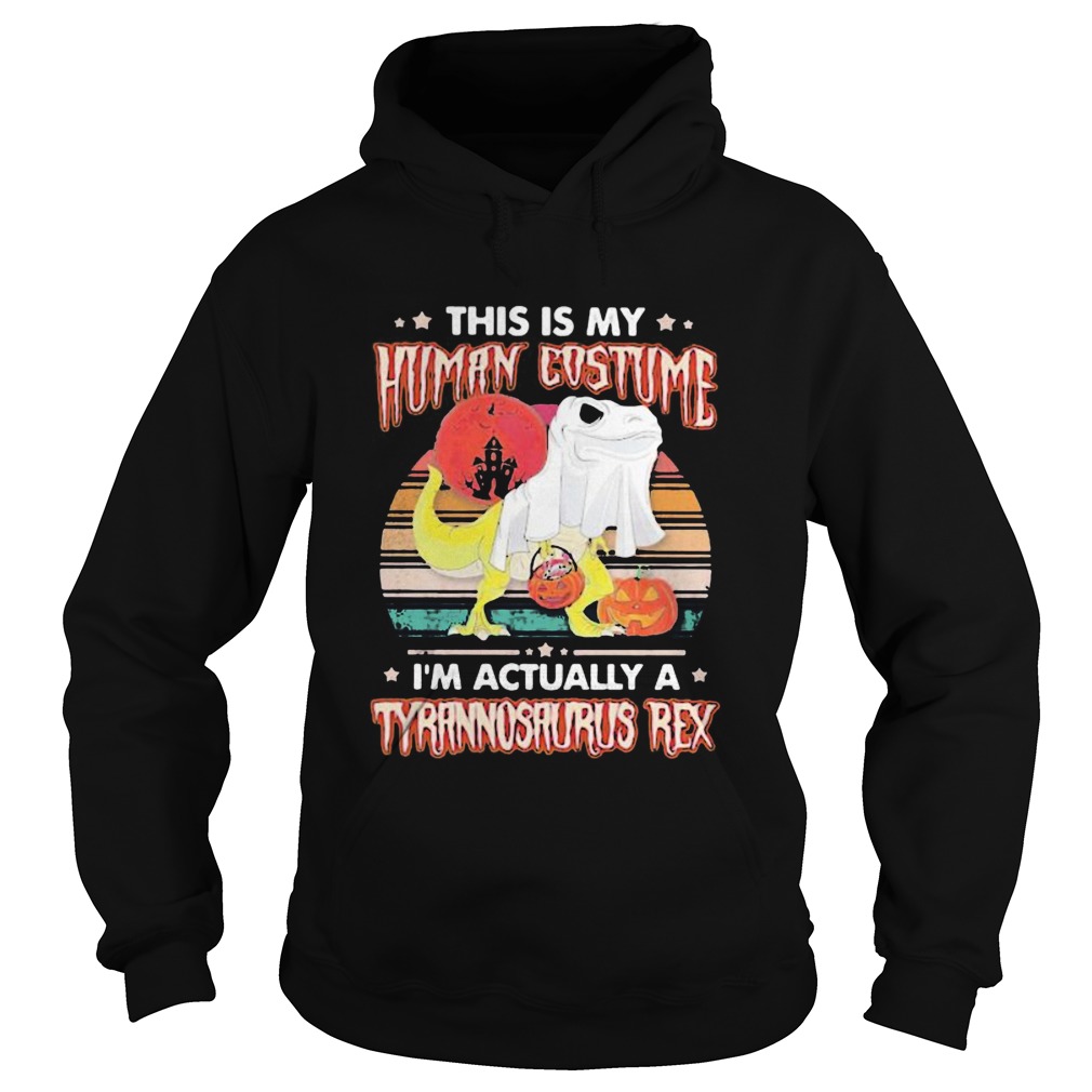 Halloween Dinosaur ghost This is human costume Im actually a tyrannosaurus rex sunset vintage retr Halloween Dinosaur ghost This is human costume Im actually a tyrannosaurus rex sunset vintage retr