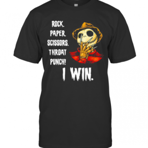 Halloween Freddy Krueger Jack Skellington Rock Paper Scissors Throat Punch I Win T-Shirt