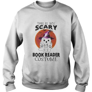 Halloween Ghost Witch This is my scary book reader costume sunset shirt