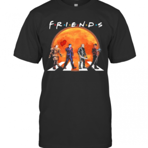 Halloween Horror Characters Crossing The Line Friends Moon T-Shirt