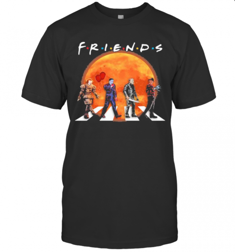 Halloween Horror Characters Crossing The Line Friends Moon T-Shirt Halloween Horror Characters Crossing The Line Friends Moon T-Shirt