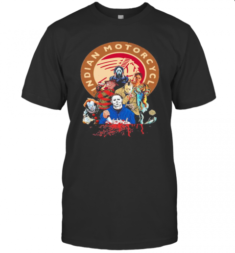 Halloween Horror Characters Indian Motorcycle Logo T-Shirt Halloween Horror Characters Indian Motorcycle Logo T-Shirt