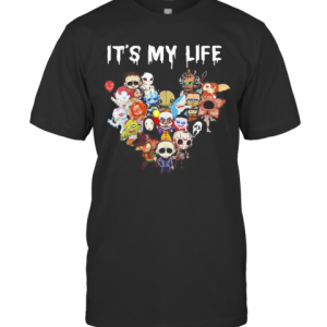 Halloween Horror Characters It’S My Life Heart T-Shirt