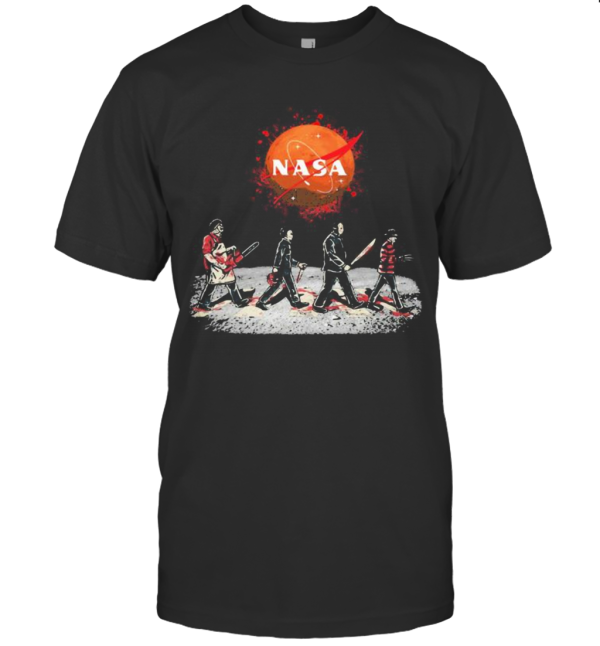 Halloween Horror Characters Nasa Logo T-Shirt