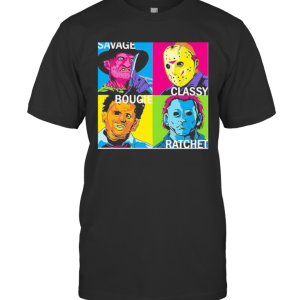 Halloween Horror Characters Savage Classy Bougie Ratchet Art T-Shirt