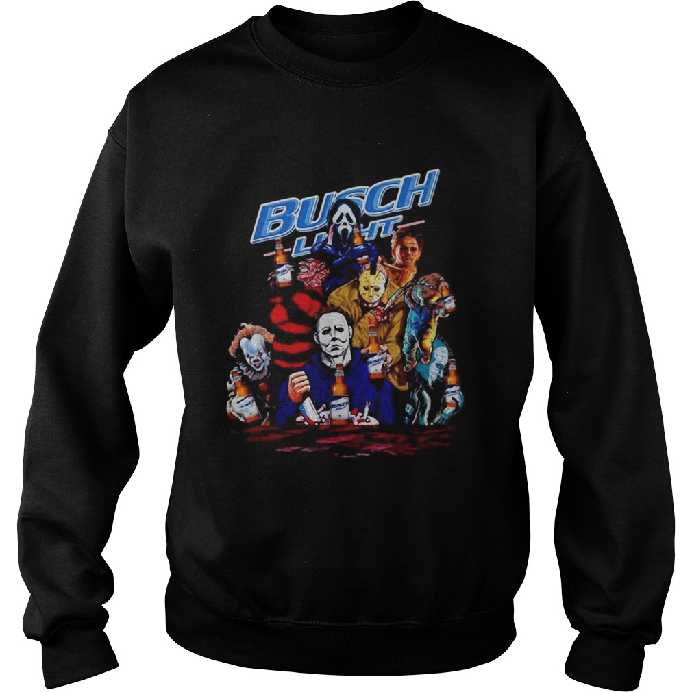 Halloween Horror Characters drinking Busch Light shirt Halloween Horror Characters drinking Busch Light shirt