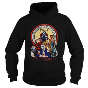 Halloween Horror Characters drinking Titos Vodka shirt