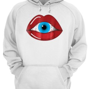 Halloween Horror Creepy Eyeball inside Woman Lips shirt 3