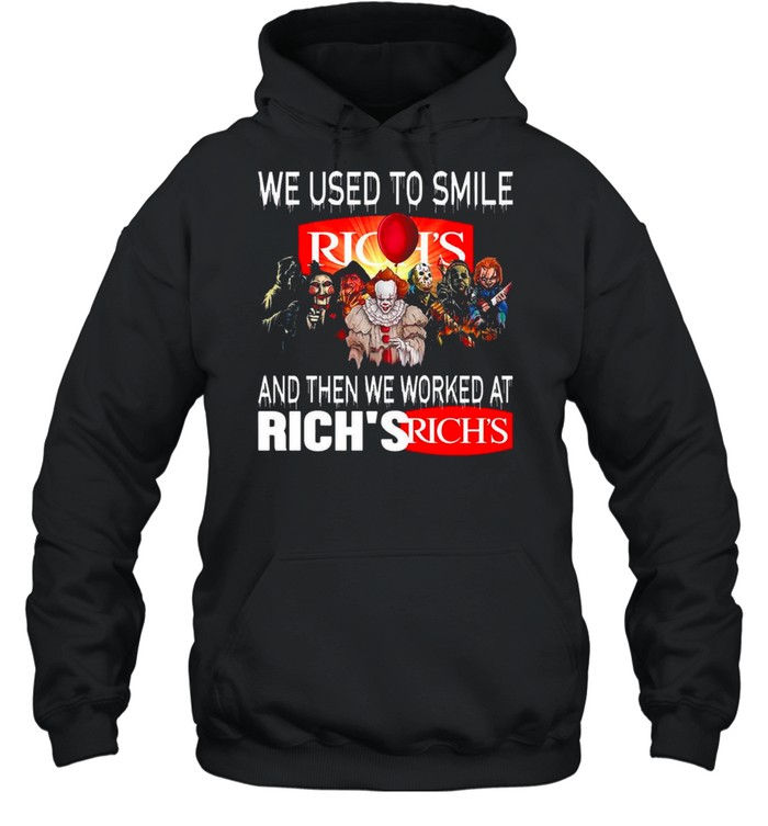 Halloween Horror Movie Characters We Used To Smile And Then We Worked At Rich’s Logo shirt Halloween Horror Movie Characters We Used To Smile And Then We Worked At Rich’s Logo shirt