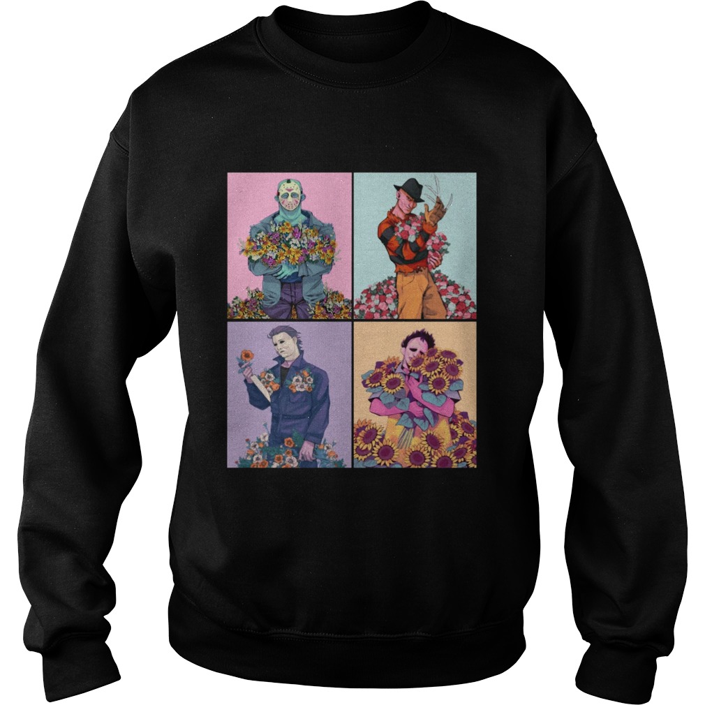 Halloween Horror With Flower Shirt Halloween Horror With Flower Shirt