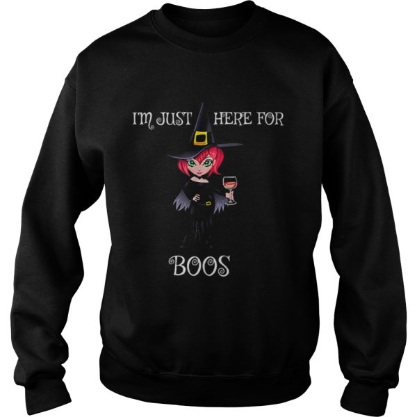 Halloween Im Just Here For The Boos Drinking Witch shirt