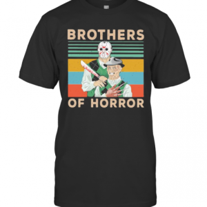 Halloween Jason Voorhees Freddy Krueger Brothers Of Horror Vintage Retro T-Shirt