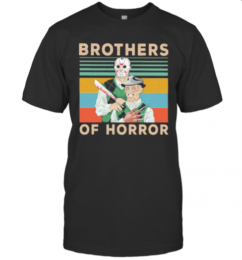 Halloween Jason Voorhees Freddy Krueger Brothers Of Horror Vintage Retro T-Shirt Halloween Jason Voorhees Freddy Krueger Brothers Of Horror Vintage Retro T-Shirt