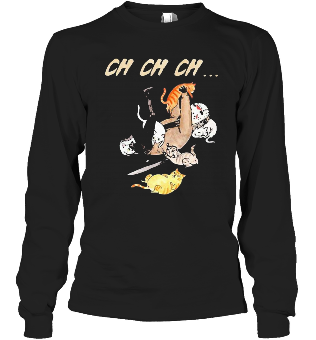Halloween Jason Voorhees With Cats Ch Ch Ch T-Shirt Halloween Jason Voorhees With Cats Ch Ch Ch T-Shirt
