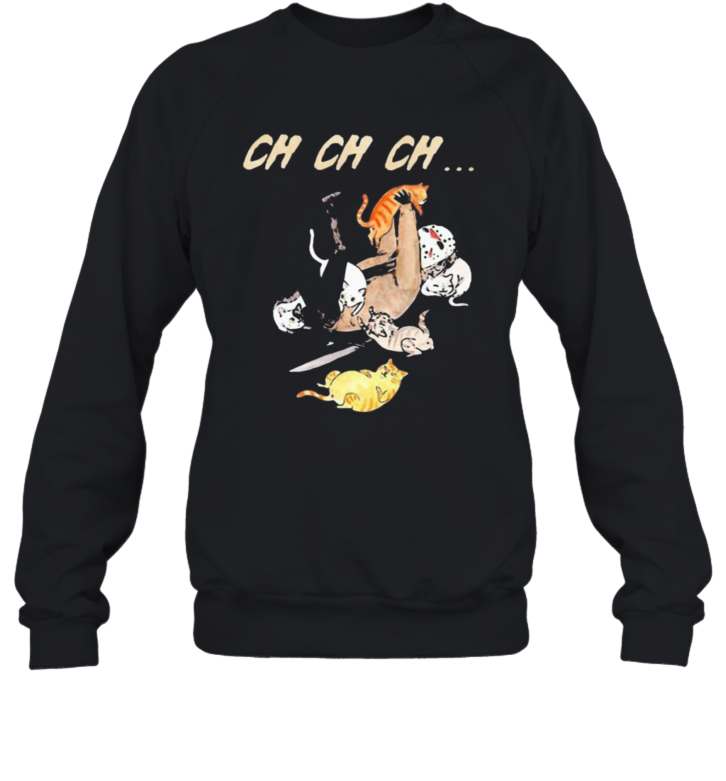 Halloween Jason Voorhees With Cats Ch Ch Ch T-Shirt Halloween Jason Voorhees With Cats Ch Ch Ch T-Shirt