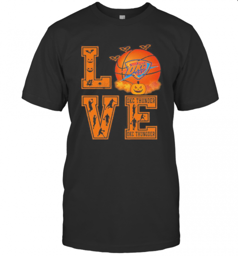 Halloween Love Okc Thunder Basketball T-Shirt Halloween Love Okc Thunder Basketball T-Shirt