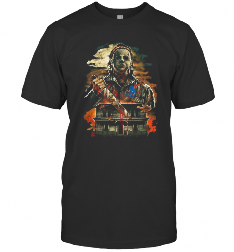 Halloween Michael Myers Holding Knife Fire T-Shirt Halloween Michael Myers Holding Knife Fire T-Shirt