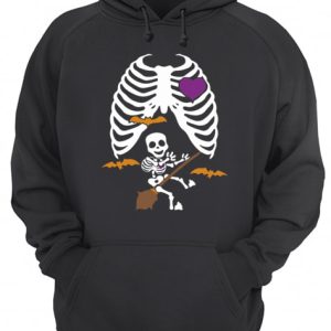 Halloween Pregnant Witch Skeleton Maternity Halloween Shirt 3