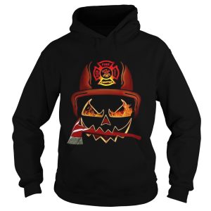 Halloween Pumpkin Firefighter Fireman Fire Poleax shirt