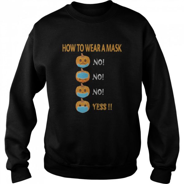 Halloween Pumpkin Wearing Mask Wrong Funny Cute shirt