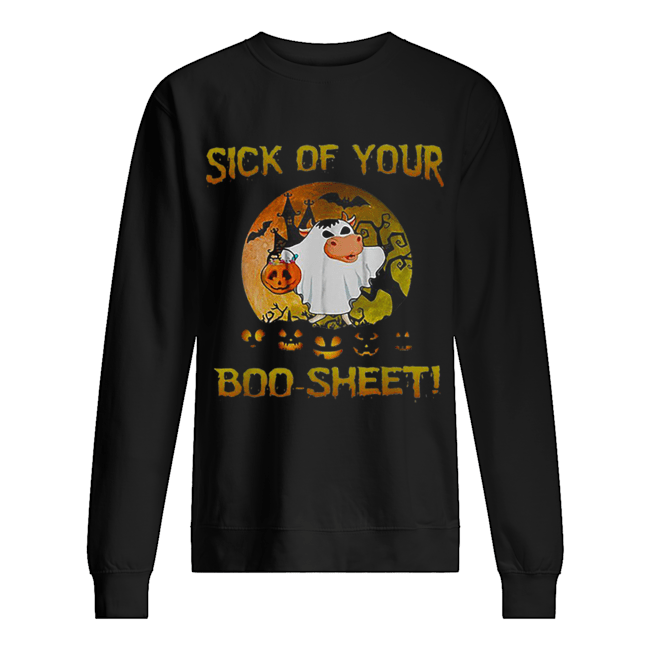 Halloween Sick Of Your Boo-sheet Cow Boo shirt Halloween Sick Of Your Boo-sheet Cow Boo shirt