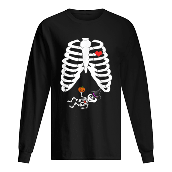 Halloween Skeleton Pregnancy Heart Baby Girl X-Ray shirt