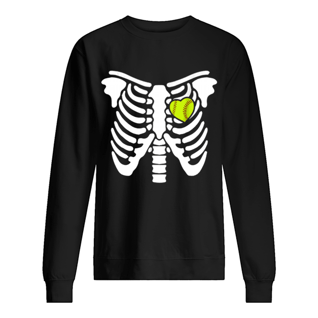 Halloween Softball Softball Heart In Ribcage shirt Halloween Softball Softball Heart In Ribcage shirt