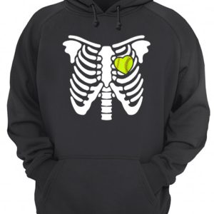 Halloween Softball Softball Heart In Ribcage shirt 3