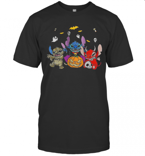 Halloween Stitch Bat And Pumpkin T-Shirt Halloween Stitch Bat And Pumpkin T-Shirt