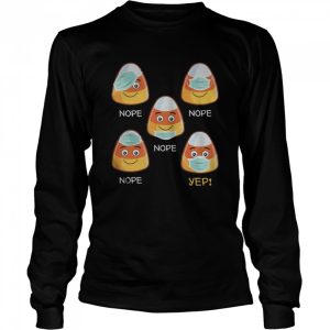 Halloween Teacher life 2020 Candy corn wearing mask shirt 1